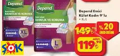 DEPEND EMİCİ KÜLOT KADIN 9’LU
